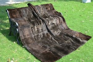 Genuine Real Sheared Beaver Fur King Blanket throw comforter 84" x 76" rug 4