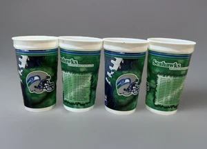 (4) Vintage Seattle Seahawks 28oz Cups 2001 Schedule Stadium Cups Pepsi Logo - Picture 1 of 3