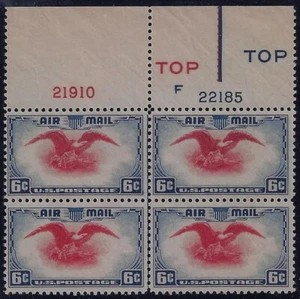 C23 - Huge Vignette Color Shift Error / EFO Plate Block Mint NH - Picture 1 of 1