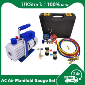 3.5CFM 1/3HP Vacuum Pump HVAC Refrigeration R134A Adapter Pressure Gauge A/C - Picture 1 of 16