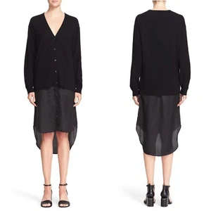 Alexander Wang Women's Sweater Black Merino Wool Long Cardigan NWT Retail $595 M - Picture 1 of 7
