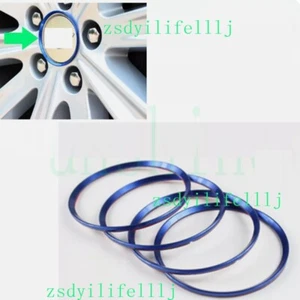 4x Marco redondo decorativo para buje de neumático azul de aluminio para coche Cadillac XTS 2013-2019 - Imagen 1 de 1
