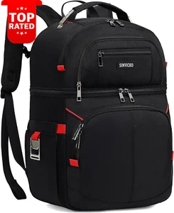 Insulated Backpack Cooler 30 Cans Leakproof Double Deck Lunch Bag RFID Men Women - Picture 1 of 12