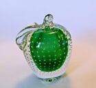 Emerald Green Cased Art Glass Apple Controlled BubblesPaperweight 4