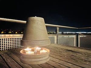 Teelichtheizung Teelichtofen Balkon Terrasse Bungalow Camping H 25 cm Ø 18 cm - Bild 1 von 3
