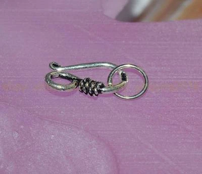 Sterlings Silver Hook Bead Clasp Connector For Necklace Bracelet Jewelry Making - Image 1 of 4