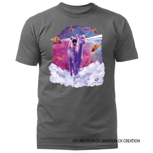Cosmic Pug Riding Alpacacorn Animal Pet Funny Joke Humor Humorous T-shirt - Picture 1 of 15