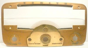 vintage * ZENITH 9H881 RADIO part: BRASS & STEEL FACEPLATE w/ PLASTIC DIAL GUARD - Picture 1 of 4