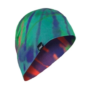 Rainbow Tie Dye 70s Premium Sportflex Beanie Helmet Liner Flat Seam Biker Cycle - Picture 1 of 2