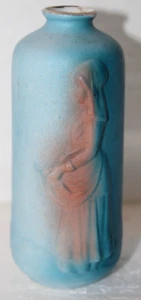 Moonshine Bud Vase Made In Germany Erhöhtes Relief Dutch Girl Design Antik - Bild 1 von 9