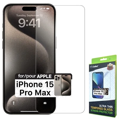Premium Tempered Glass Screen Protector 9H Hardness for Apple iPhone 15 Pro Max - Image 1 of 4