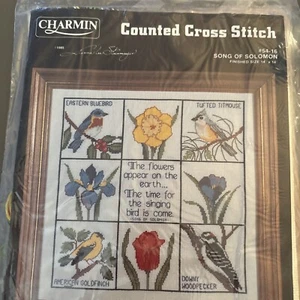 Janlynn SONGS OF SOLOMON Counted Cross Stitch Kit #54-16 Birds 1985 Charmin NIP - Picture 1 of 4
