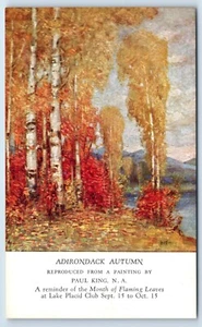 Adirondack Otoño en Nueva York reproducido de Pintura por Paul King Postal - Imagen 1 de 3