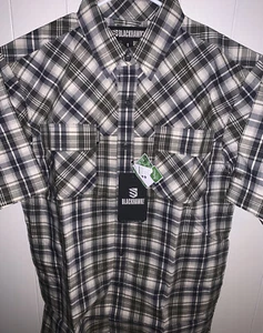 NWT Blackhawk! Mens Small Tactical Plaid Short Sleeve Shirt Jungle Green - Picture 1 of 6