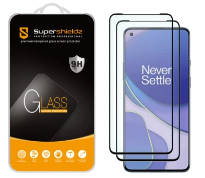 2X Supershieldz Full Cover Tempered Glass Screen Protector for OnePlus 9/ 9 5G - Image 1 of 4