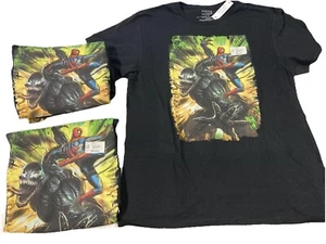 Marvel Venom & Spiderman Black Large Graphic Short Sleeve T-Shirt Size Medium - Picture 1 of 3