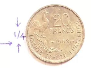 COIN FRANCE 1952 20 FRANCS ALUMINUM BRONZE LIBERTIE – EGALITE FRATERNITE – REPUB - Bild 1 von 2