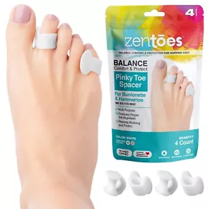 ZenToes Small Pinky Toe Spacers Correctors for Tailors Bunion Bunionette Relief - Picture 1 of 9