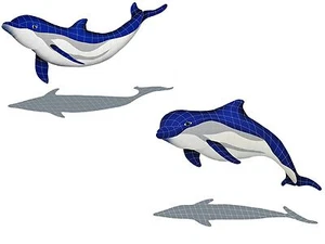 Mosaico Delfines Nariz de Botella Piscina Pared Baño Ducha Paseo Envío Gratis Arte - Imagen 1 de 5