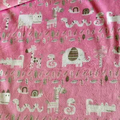 Fuzzy Soft Pink Fabric 1+ yards JoAnn Fabrics Wildlife Elephants - Image 1 of 4