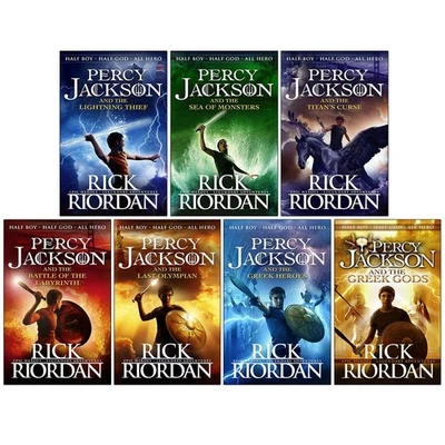Percy Jackson Complete Series 7 Book Box Set by Rick Riordan – Ages 9+ Paperback