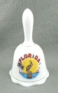 Florida State Souvenir PELIKAN SAMMLERGLOCKE Vintage Porzellan 5,5" Goldakzent - Bild 1 von 6