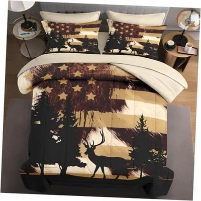 7 Pcs King Size Comforter Set with 2 Pillowcases & 2 Shams, Animal Hunting  - Image 1 of 4