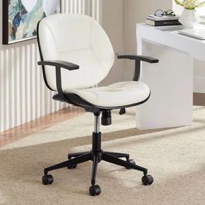 Julian White Fabric and Steel Adjustable Swivel Office Chair - Picture 1 of 10