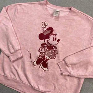 Disney Minnie Mouse Sudadera Mujer XL Rosa Pullover Grande Bordado Informal - Imagen 1 de 13