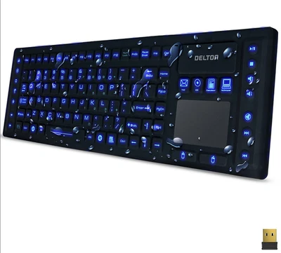 Delton M90 Medical Keyboard wirless Backlit Airtight w/ Integrated Touchpad - Image 1 of 4