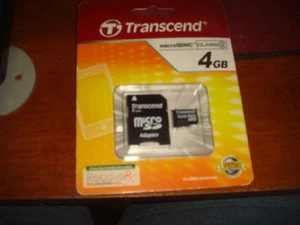 NEW Trabscend Micro SDHC Class 2 4 GB Flash Memory Card w/Adapter - Picture 1 of 2