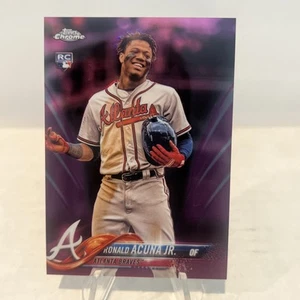 2018 Topps Chrome Update Ronald Acuna Jr Pink Refractor Rookie RC HMT25 - Picture 1 of 10