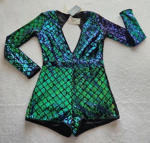 NEW VINTAGE Lac Bleu Jumpsuit "Jade" with shiny sequins, RARE Find & EXLUSIVE - Picture 1 of 8