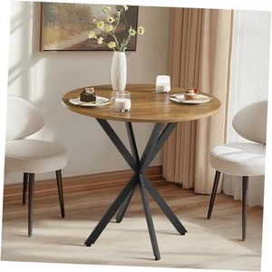 31.5" Round Dining Table for 2-4 People, Modern Circle Kitchen Table with - Picture 1 of 8