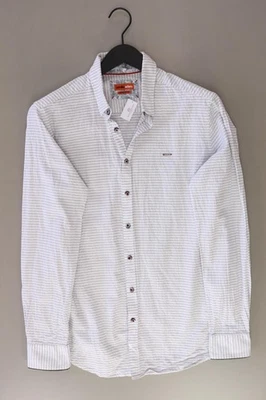 ⭐ Emilio Adani camicetta per uomo taglia 52, L rigato bianco di cotone ⭐ - Immagine 1 di 4