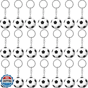 Blulu 30 Pack Soccer Keychains Soccer Rugby Stress Ball Sports Ball Keychains - Picture 1 of 5