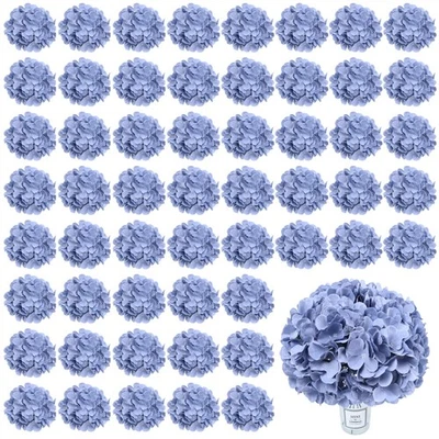 60 PIEZAS Hortensia Azul Polvoriento Flores Artificiales A Granel Realista Falsa Hortensia... Foto 1 de 4