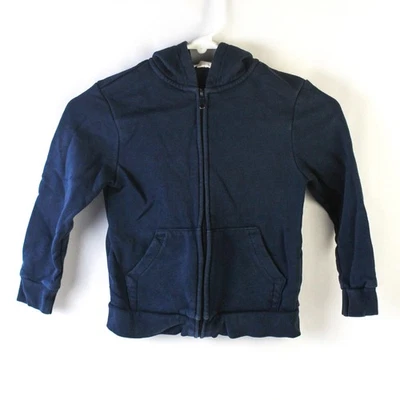 H&M Boys' Zip Up Hoodie Navy Blue 4-6Y Pre-Owned Cozy Sweatshirt - Image 1 of 4