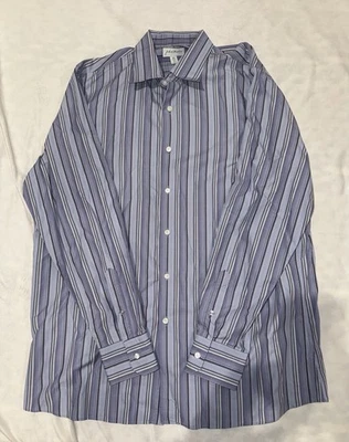 Camisa de vestir John W Nordstrom para hombre 2XL algodón manga larga botón delantero EC Foto 1 de 4