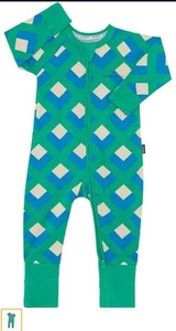 NWT Bonds Baby Zip Wondersuit 18-24m Two Way Zip Zippy Diamond Dazzle - Picture 1 of 4