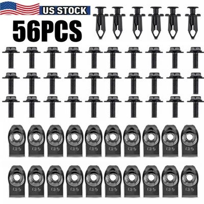 Kit de herrajes de parachoques protector contra salpicaduras de motor automático pernos de cuerpo tuerca de tornillo clip remache Foto 1 de 4