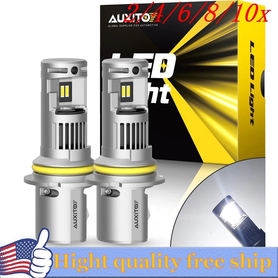 2/4X AUXITO 9004 HB1 LED Headlight bulb Kit High Low Dual Beam Super White 6500K - Image 1 of 1