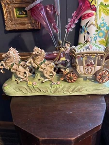 Capodimonte 60er Jahre Porzellan Aschenputtel Königskutsche  - Bild 1 von 10