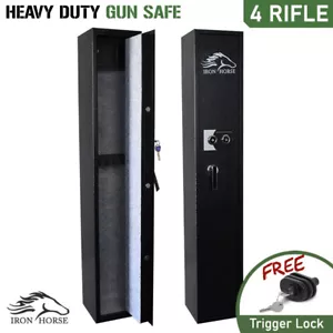 IRON HORSE 4 Gun Safe. Rifle Firearm Storage Dual Key Ammo Box. CAT A+B - Picture 1 of 6