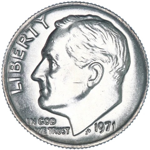 1971 (P) Roosevelt Dime BU US Coin Cover