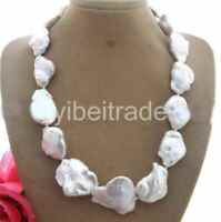 S112907 19''-26" 4 Strands White Keshi Pearl Onyx Necklace 