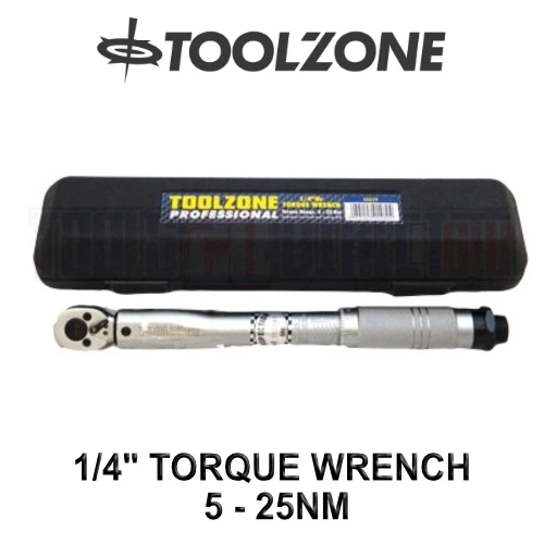 Toolzone Llave dinamométrica ajustable de bajo rango 1/4" DR 5 - 25NM SS029 Foto 1 de 4