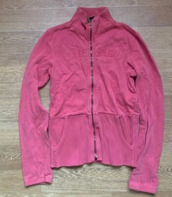 Diesel Archive Gorpcore Pink Red Jumper Zipper Grunge Alternative Cyber Rare Y2k Foto 1 de 4