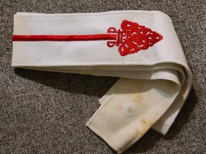 Vintage Original BSA Boy Scouts Order Of The Arrow Sash Red Arrow On White Sash - Picture 1 of 6