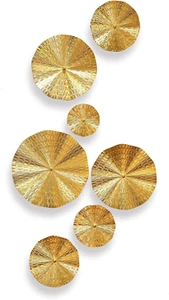 Gold Wall Decor for Living Room Hallway, 7PCS Metal Wall Art Hanging Sculptures - Picture 1 of 12